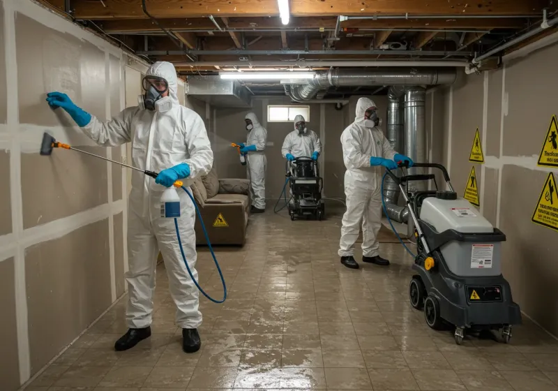 Basement Moisture Removal and Structural Drying process in New Square, NY